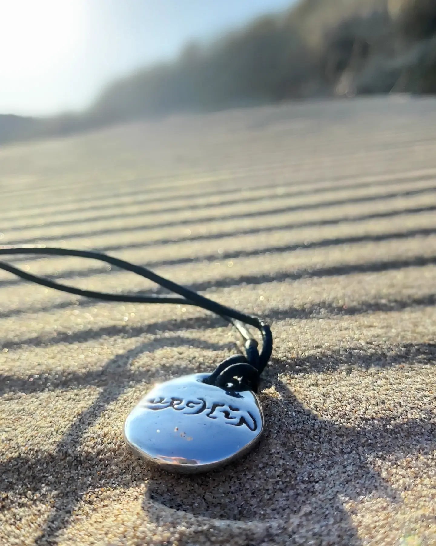 URCHIN -'Spiral' Unisex Drop Disc Urchin Logo Pendant. Solid Silver, Hallmarked. Hand-made in UK.