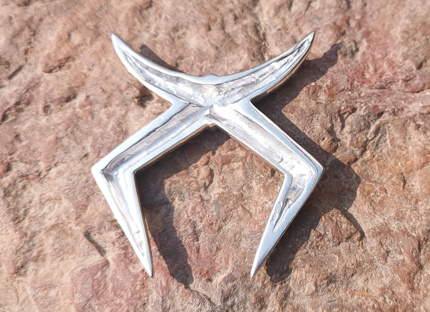 URCHIN Jewellery - 'Moon Rays' Solid Silver Unisex Pendant. Hallmarked. Hand-made in the UK. Choice of Cord.