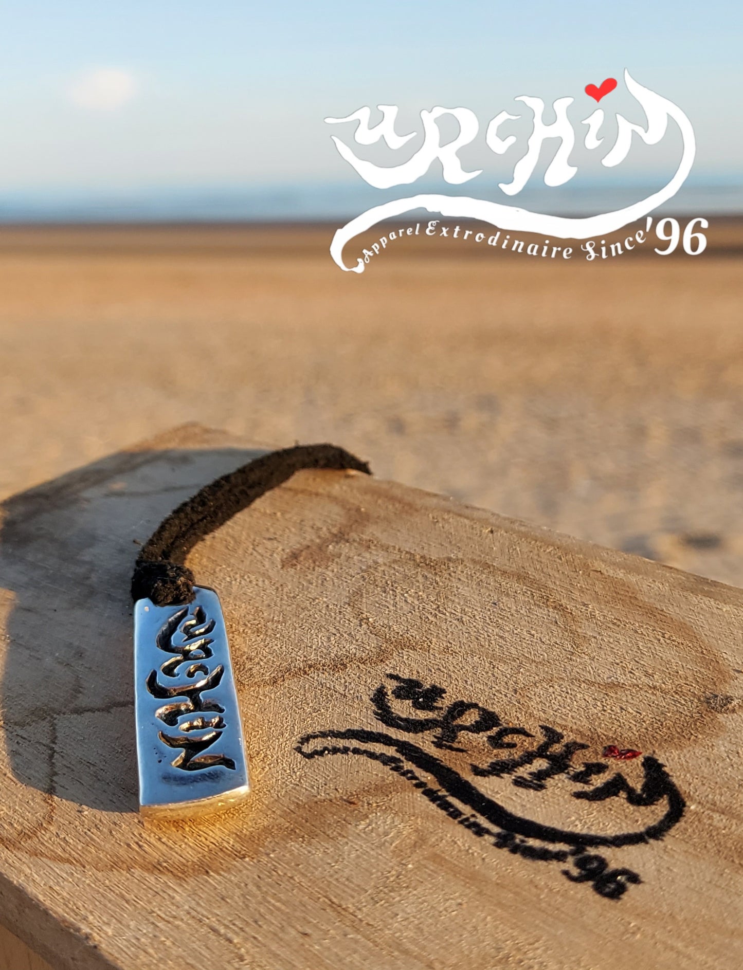 URCHIN -'Spiral Slab' Logo Unisex Pendant. Solid Silver, Hallmarked. Hand-made in UK.