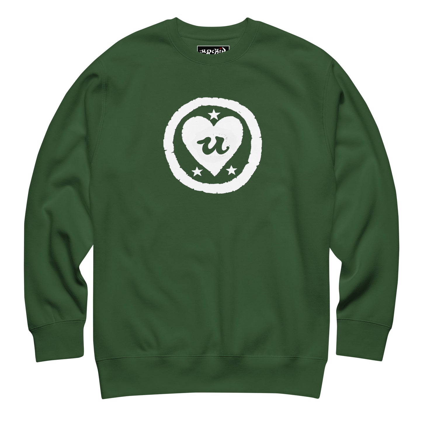 URCHIN 'LOVE U' White Logo. Premium Cotton Sweatshirt. Choice of Colours. Unisex.