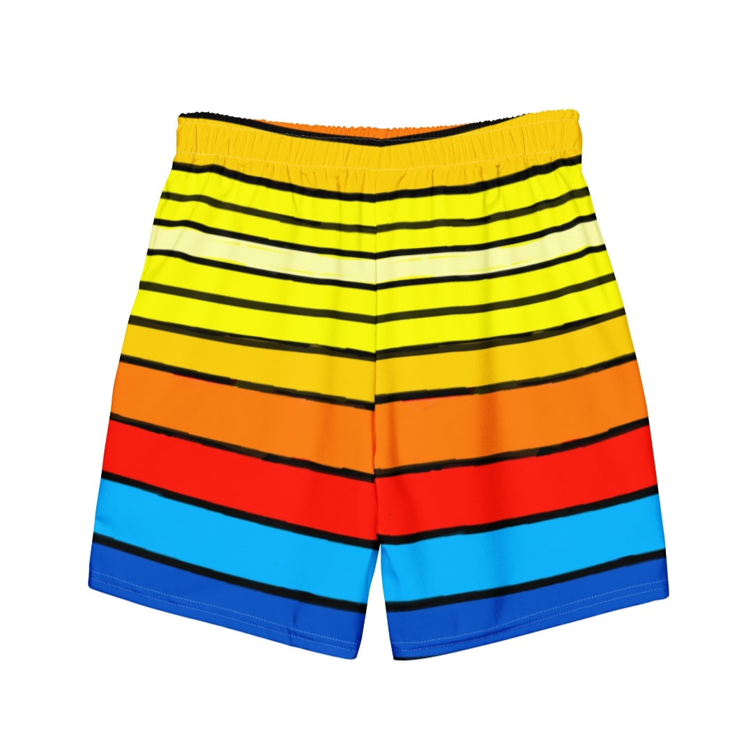 URCHIN 'SURF SUNRISE' Unisex Recycled Swim Board Shorts.