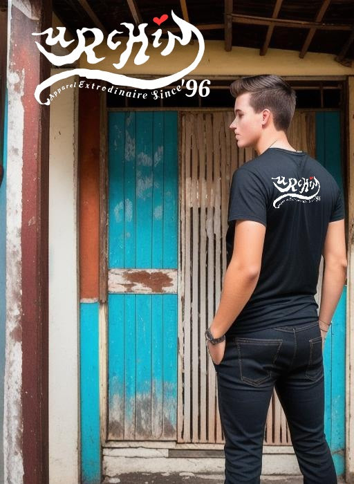 URCHIN -'DOLLAR SKULL' Cotton T Shirt. Choice of Dark Colours. Unisex.