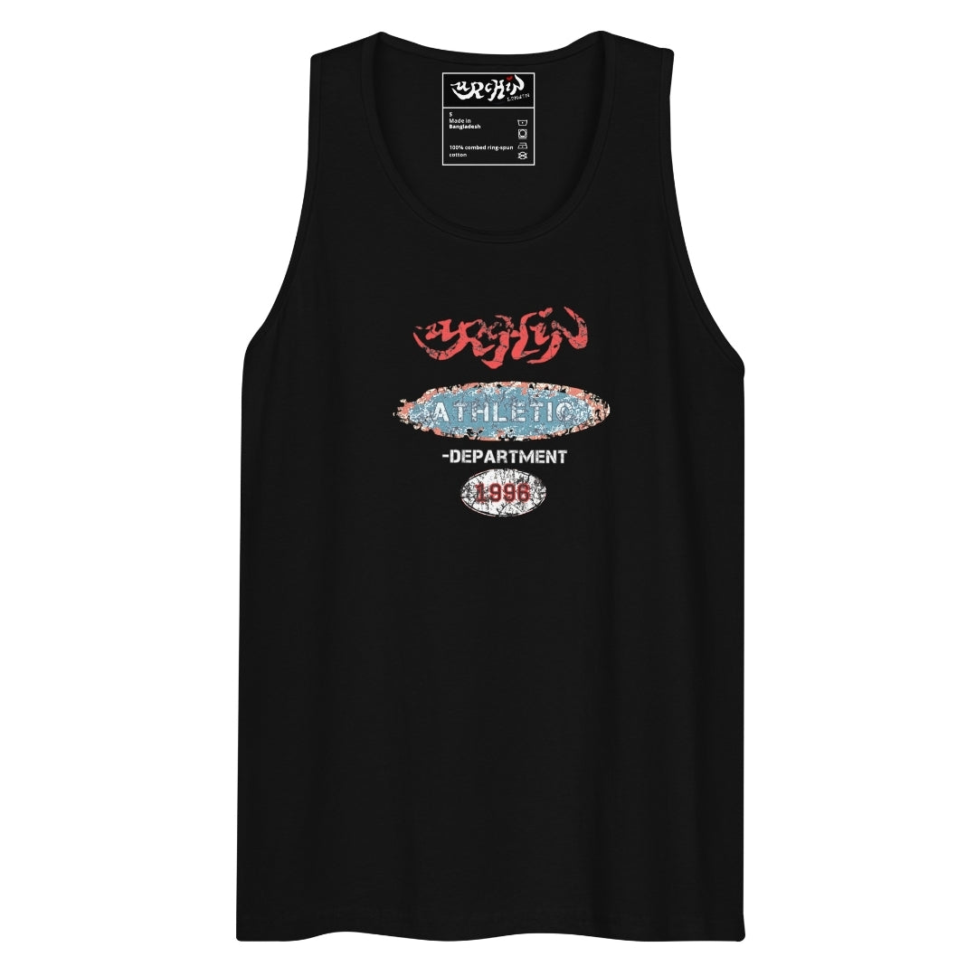 URCHIN Sports Mens Tank Top. 'Urchin Athletic Department 1996' Colour. Cotton. Range of Colours.