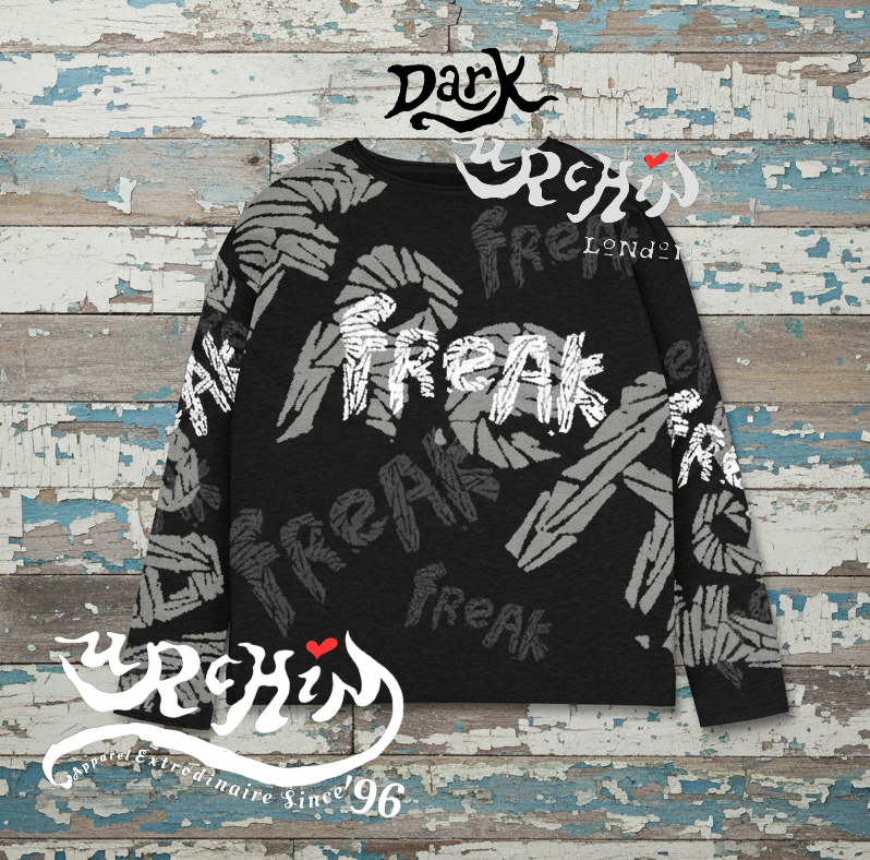 DARK URCHIN 'FReAK FReAK' Women’s straight bottom knitted sweater. XL