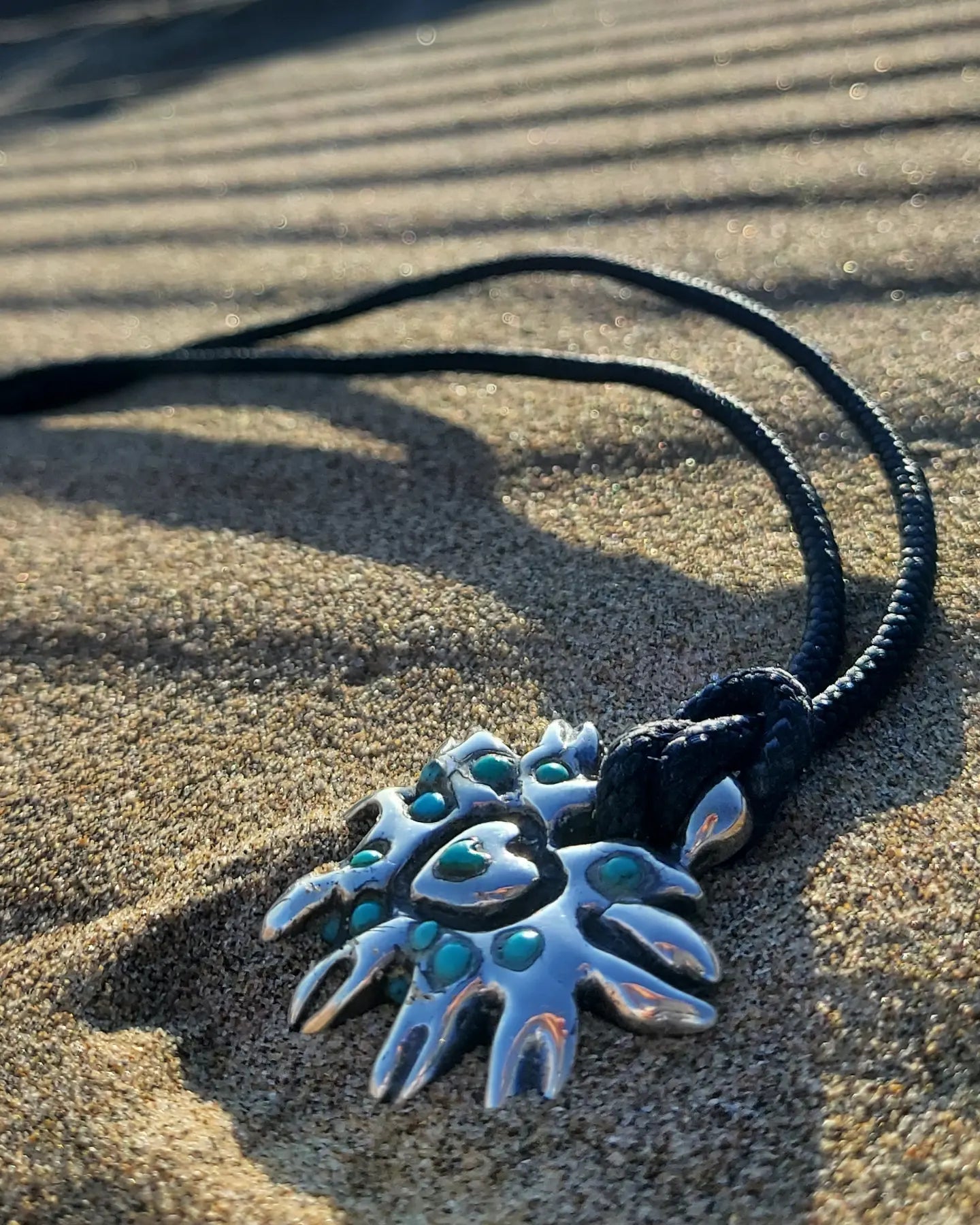 URCHIN Jewellery- 'Labchin' Solid Silver and Turquoise Pendant. Hallmarked. Hand-made in the UK.