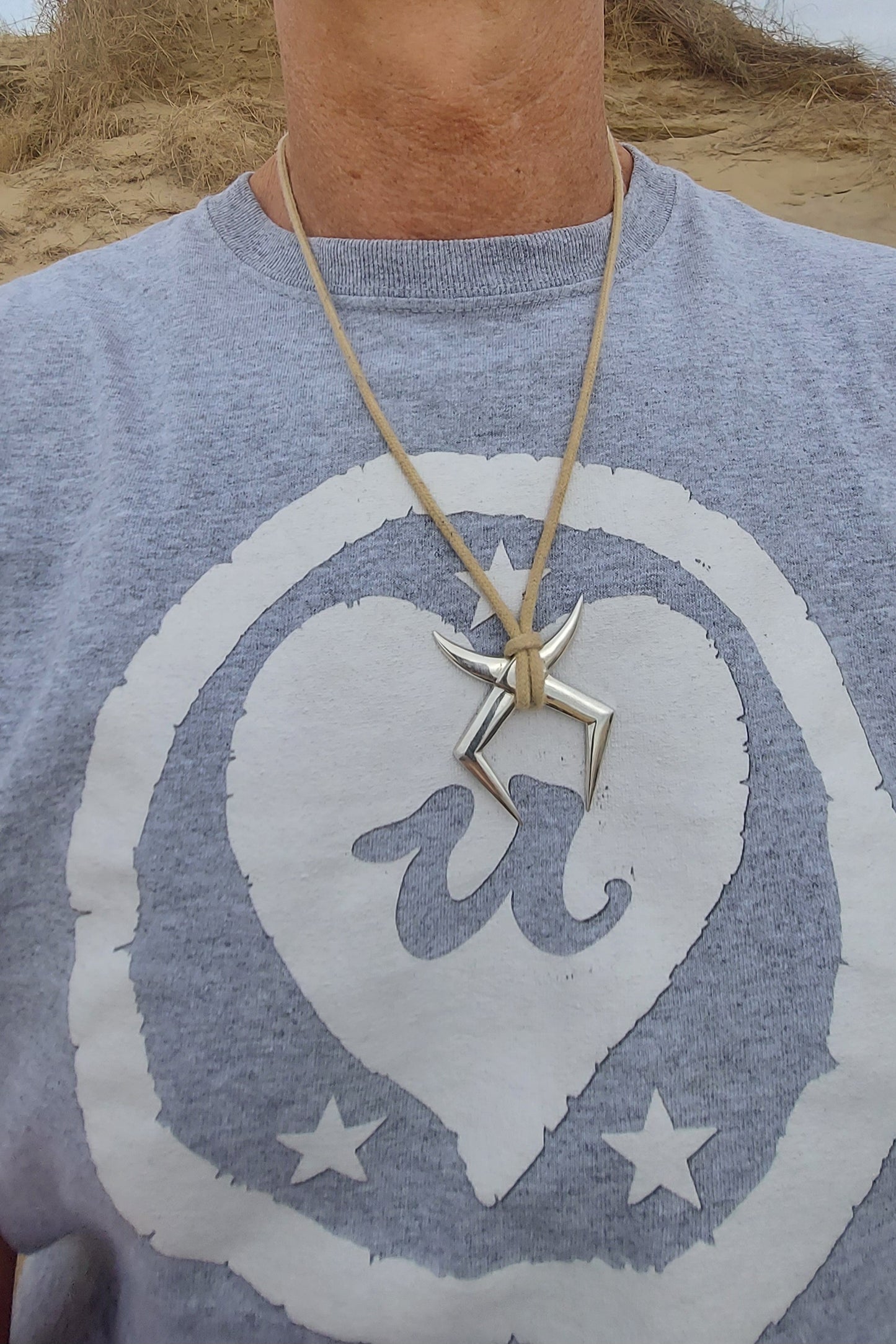 URCHIN Jewellery - 'Moon Rays' Solid Silver Unisex Pendant. Hallmarked. Hand-made in the UK. Choice of Cord.
