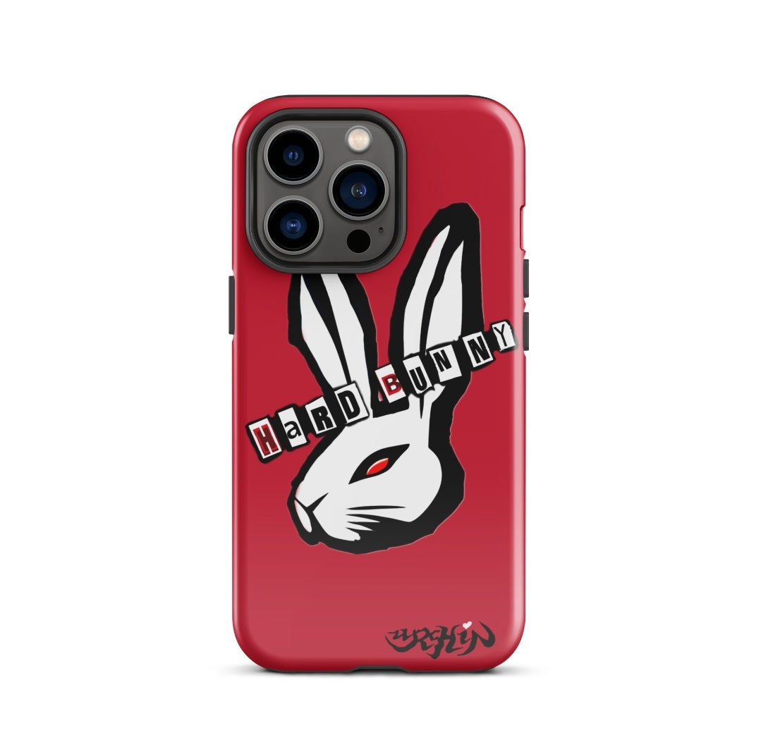 URCHIN - HARD BUNNY logo. Red. Tough Case for iPhone®