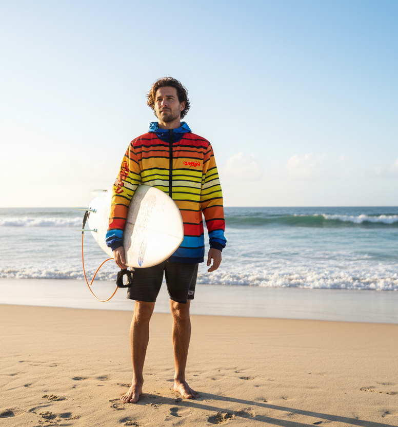 URCHIN 'SURF SUNRISE' Mens windbreaker.