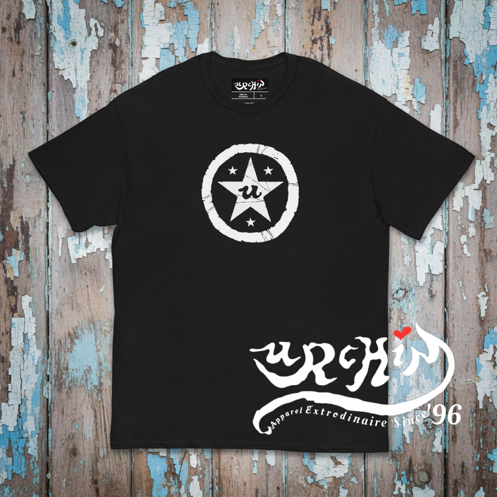 URCHIN -'U STAR' White Logo T Shirt. Choice of Colours. Unisex.