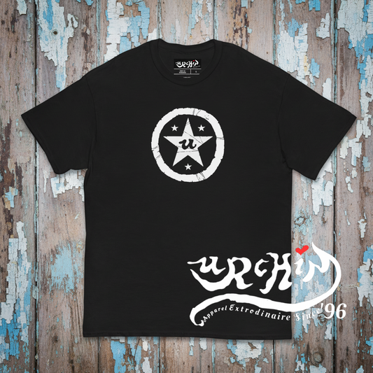 URCHIN -'U STAR' White Logo T Shirt. Choice of Colours. Unisex.