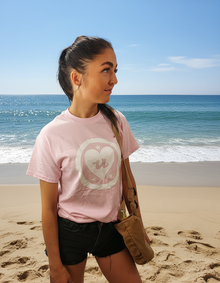 URCHIN-'LOVE U' White Logo. Cotton T Shirt. Choice of Colours. Unisex