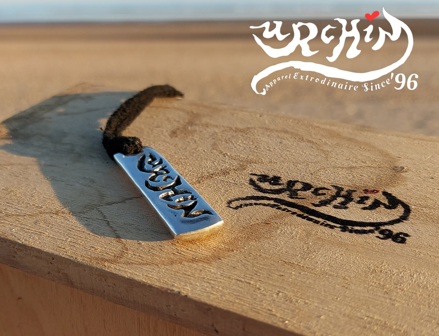 URCHIN -'Spiral Slab' Logo Unisex Pendant. Solid Silver, Hallmarked. Hand-made in UK.