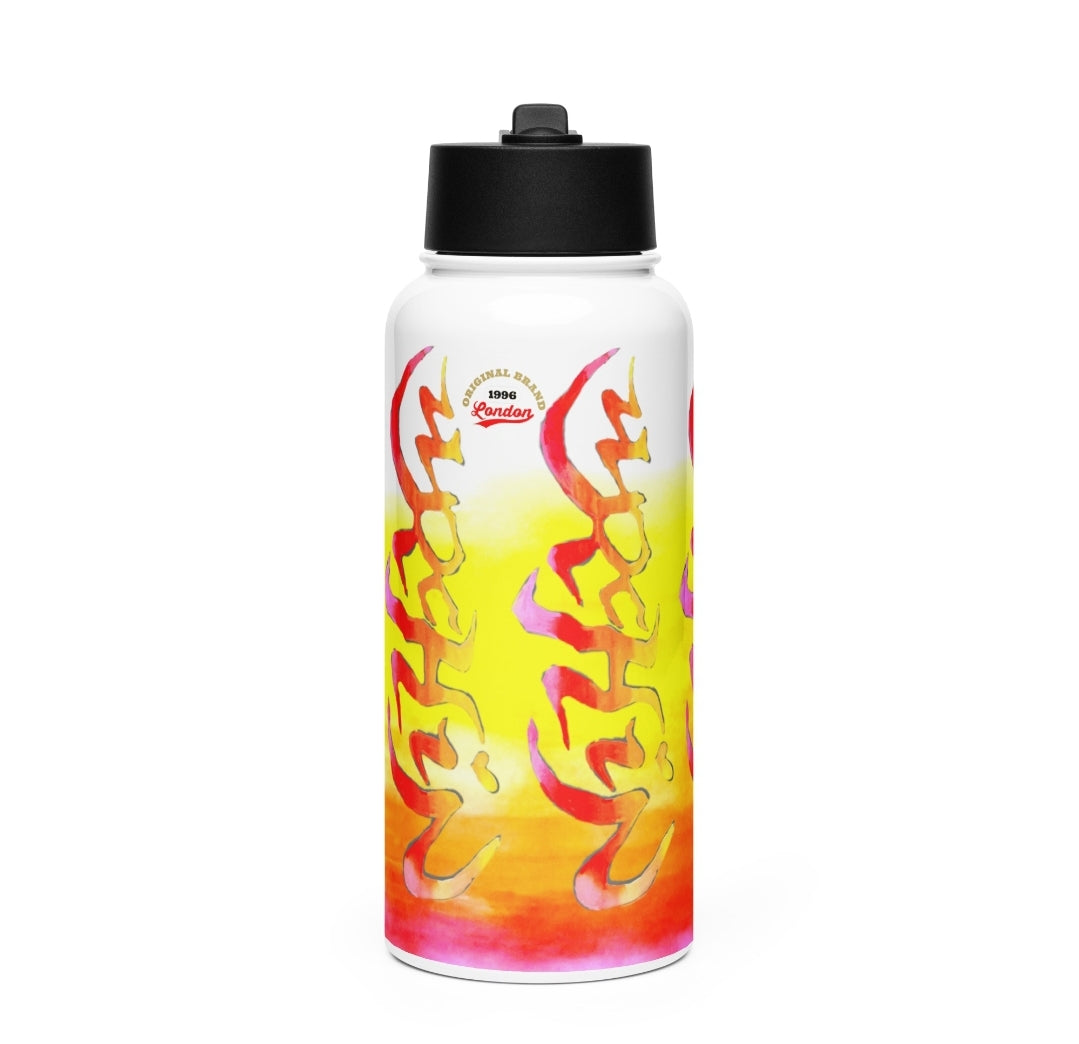 URCHIN Hydration 'Sun Rise' Stainless steel water bottle with a straw lid