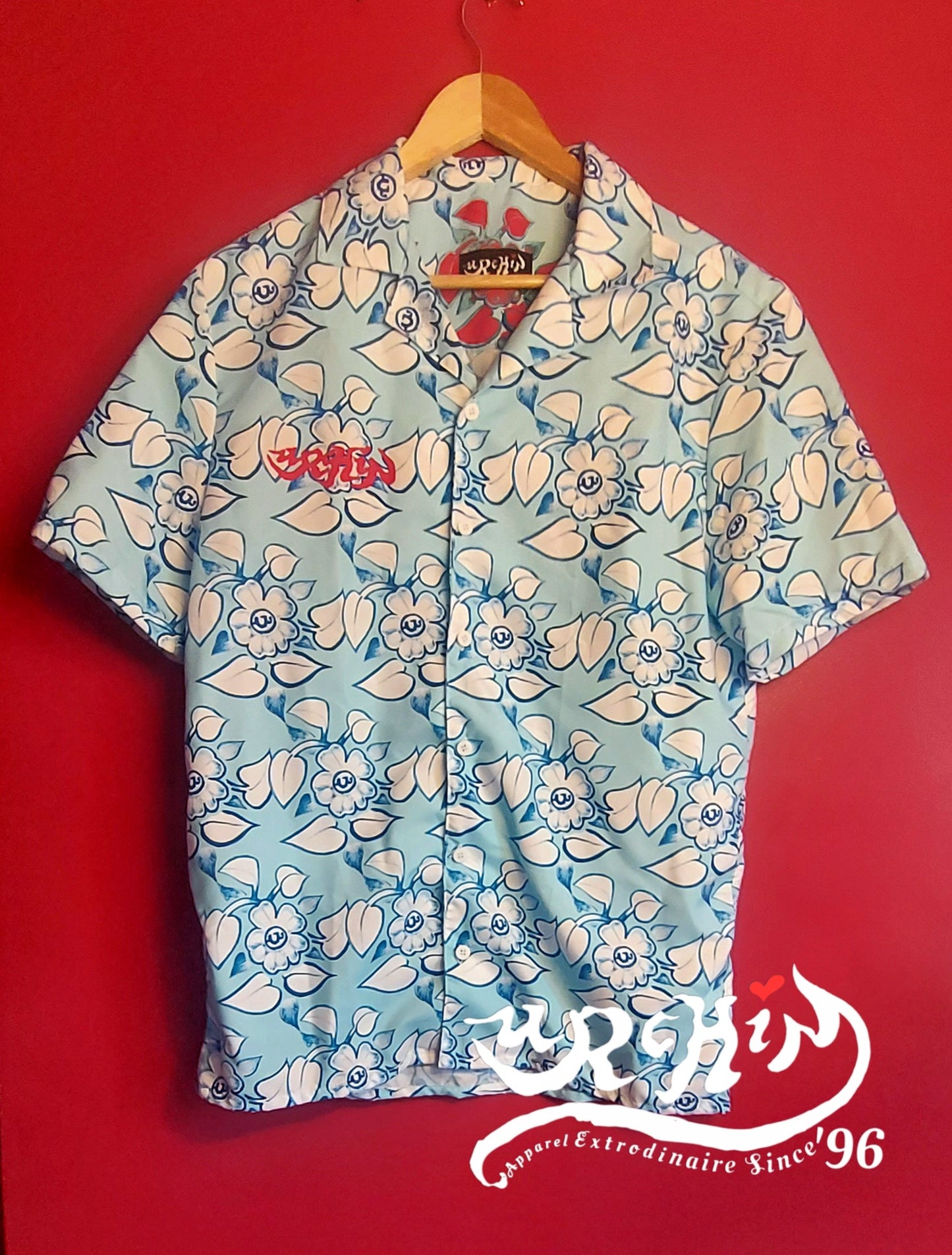 URCHIN 'U LILY' 'Sky( Light Blue) Unisex button shirt. Multiple Sizes.