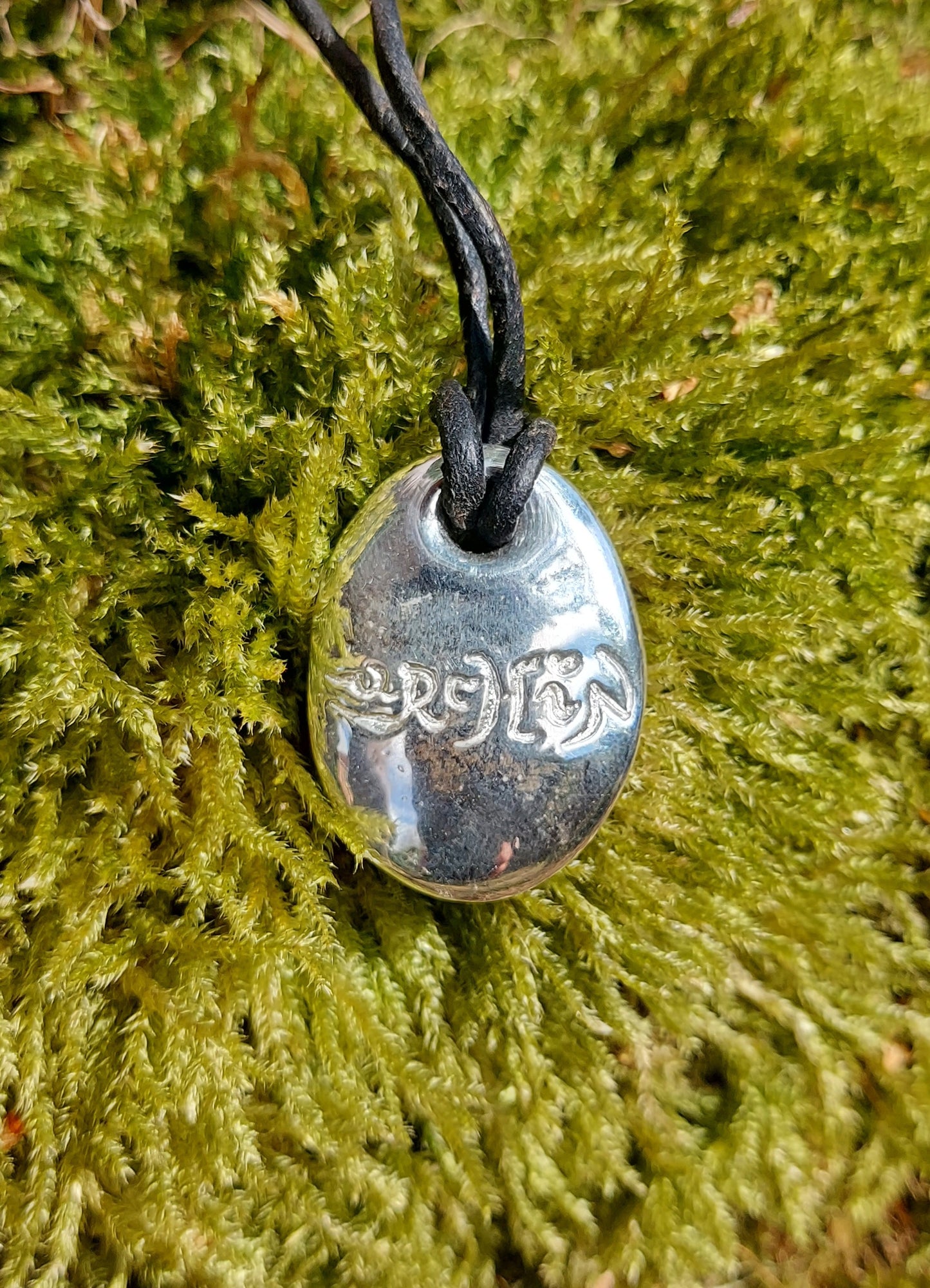 URCHIN -'Spiral' Unisex Drop Disc Urchin Logo Pendant. Solid Silver, Hallmarked. Hand-made in UK.