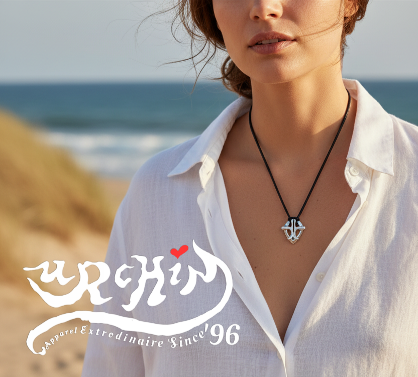 URCHIN Jewellery -'Heart Embrace' Unisex Silver Pendant. Solid Silver, Hallmarked. Hand-made in UK.