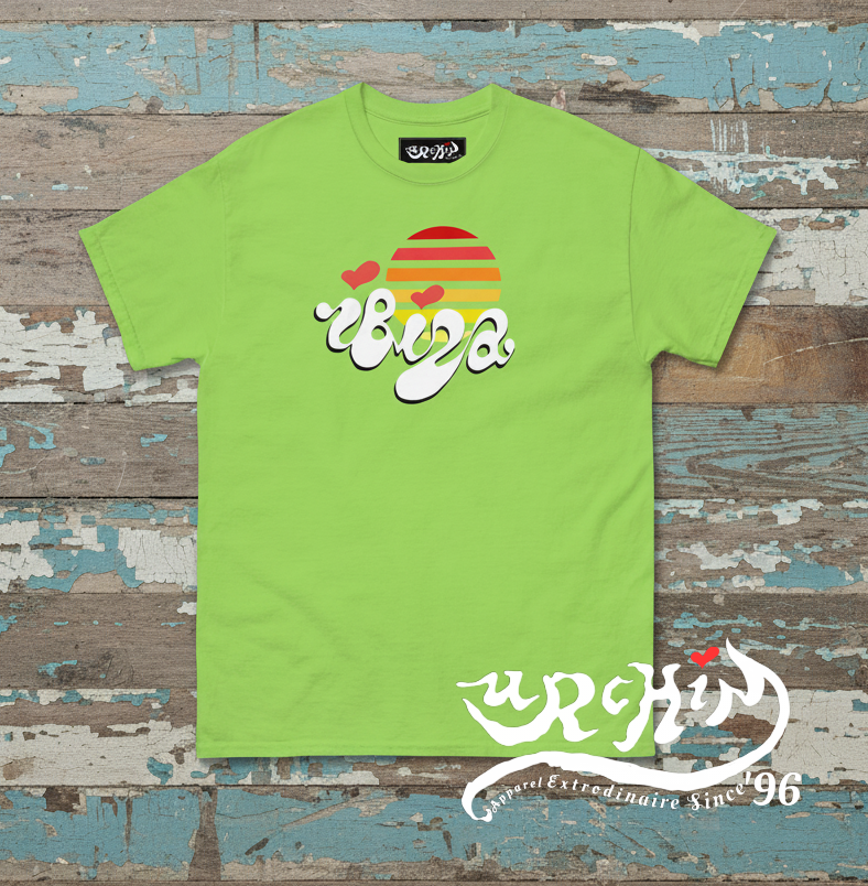 URCHIN 'Urchin Sun' Retro Look. Unisex T Shirt. Light Colours.