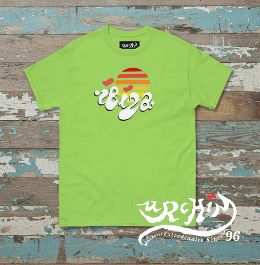 URCHIN 'Urchin Sun' Retro Look. Unisex T Shirt. Light Colours.