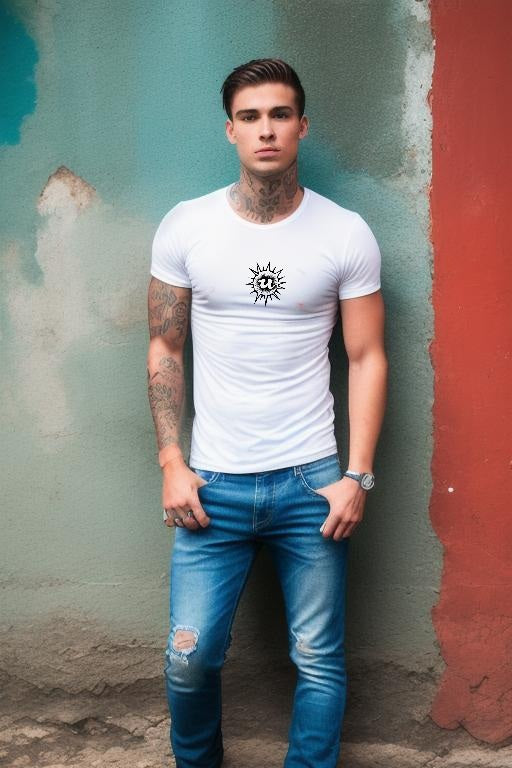 URCHIN Clothes-'U' Original Urchin 1996 Black Logo. Cotton T Shirt. White. Unisex.