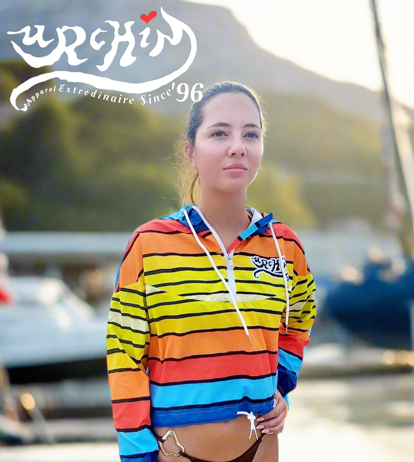 URCHIN 'SURF SUNRISE' Women’s cropped windbreaker.