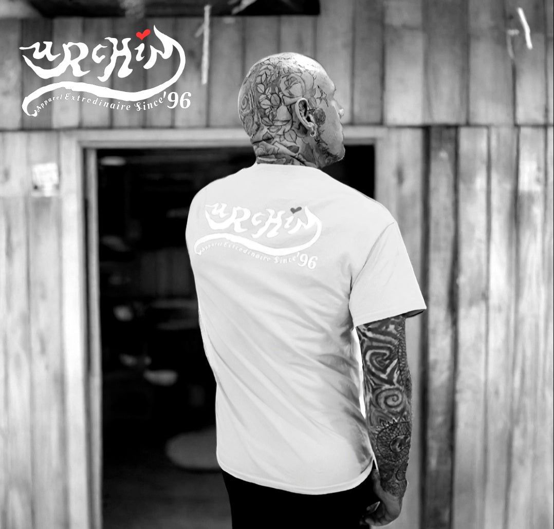 URCHIN-'LOVE U' White Logo. Cotton T Shirt. Choice of Colours. Unisex