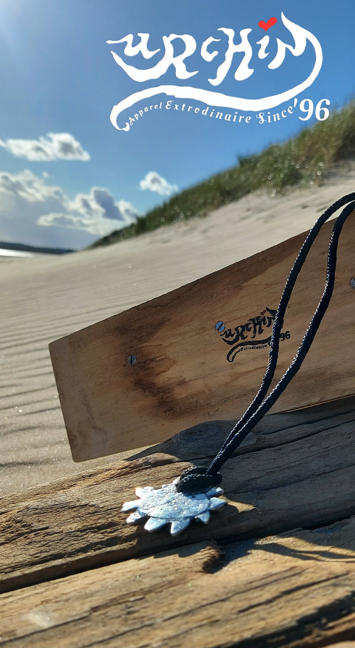 URCHIN Jewellery- 'Labchin' Solid Silver and Turquoise Pendant. Hallmarked. Hand-made in the UK.