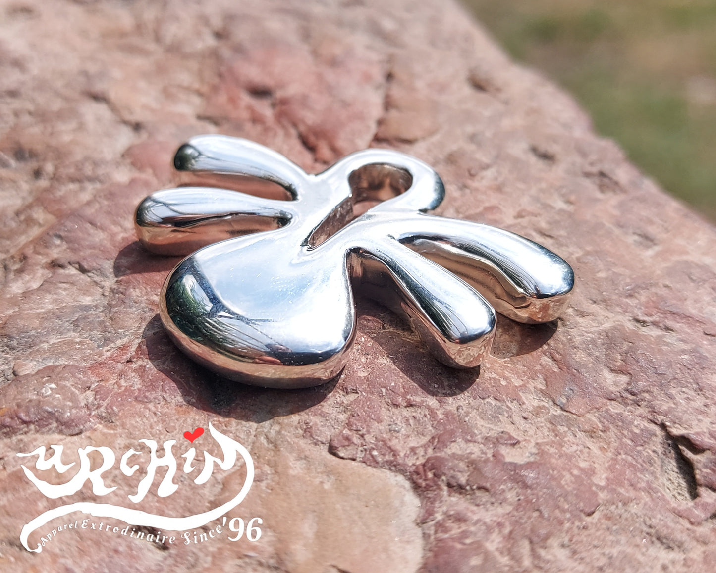 URCHIN Jewellery-'Smooth Tsuba' Solid Silver Pendant. Hallmarked. Hand Made in the UK. Choice of Cord.