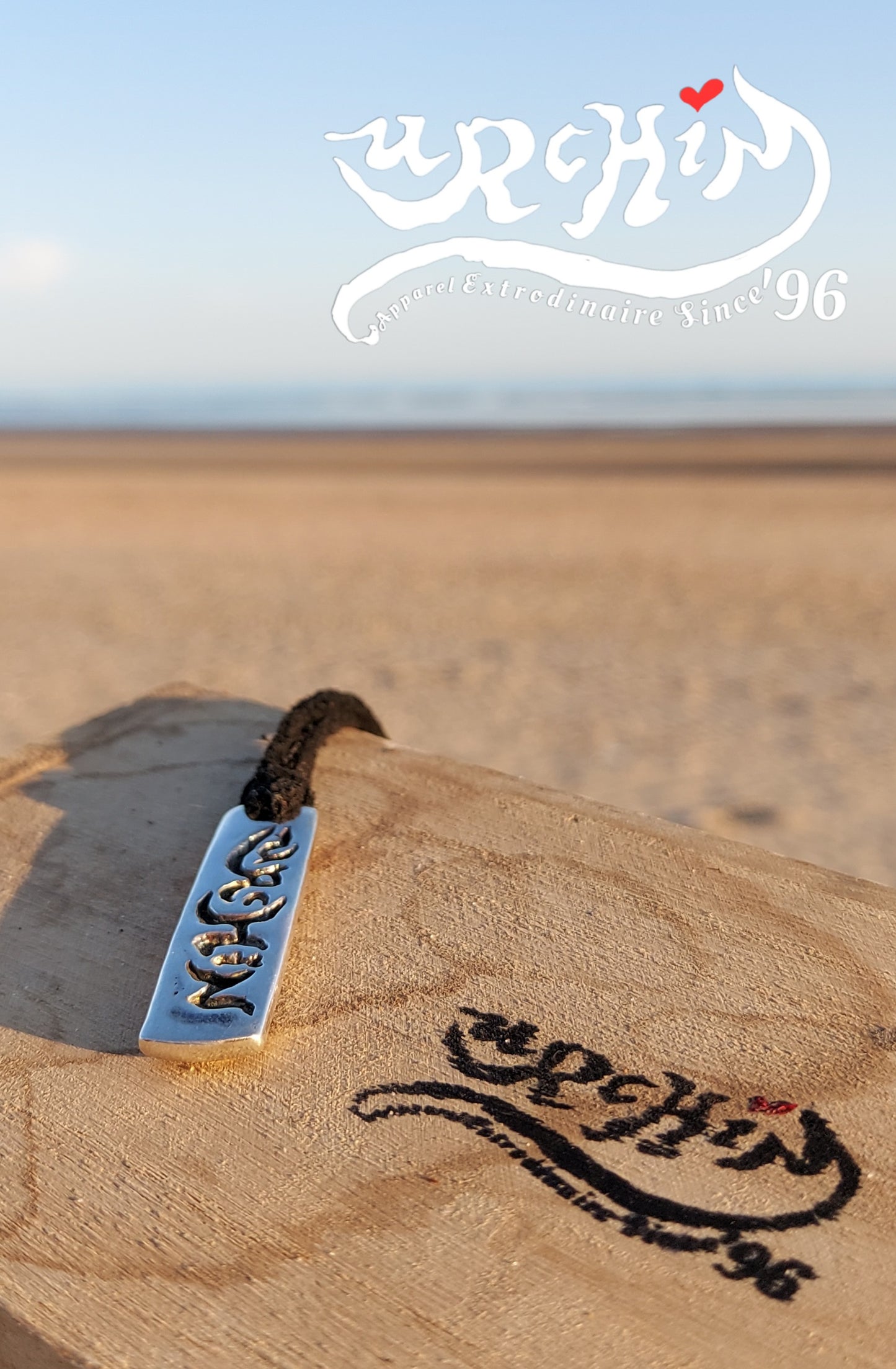 URCHIN -'Spiral Slab' Logo Unisex Pendant. Solid Silver, Hallmarked. Hand-made in UK.