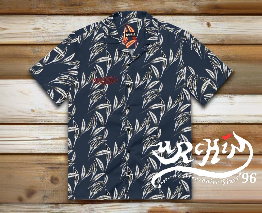 URCHIN 'U FEATHER' 'Blueberry( dark blue) Unisex button shirt. Multiple Sizes.