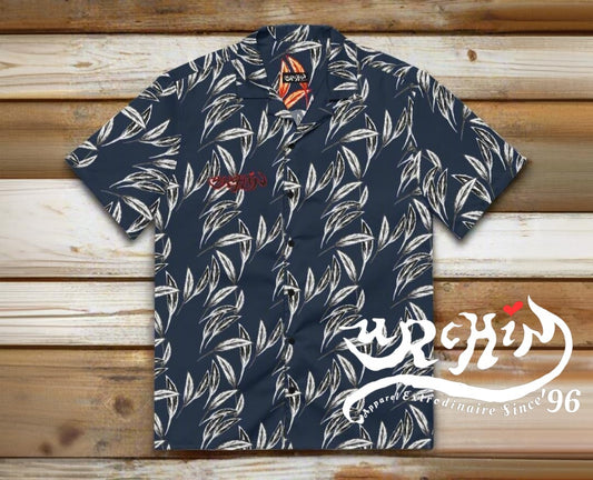 URCHIN 'U FEATHER' 'Blueberry( dark blue) Unisex button shirt. Multiple Sizes.