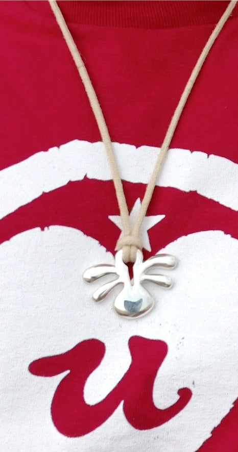 URCHIN Jewellery-'Smooth Tsuba' Solid Silver Pendant. Hallmarked. Hand Made in the UK. Choice of Cord.