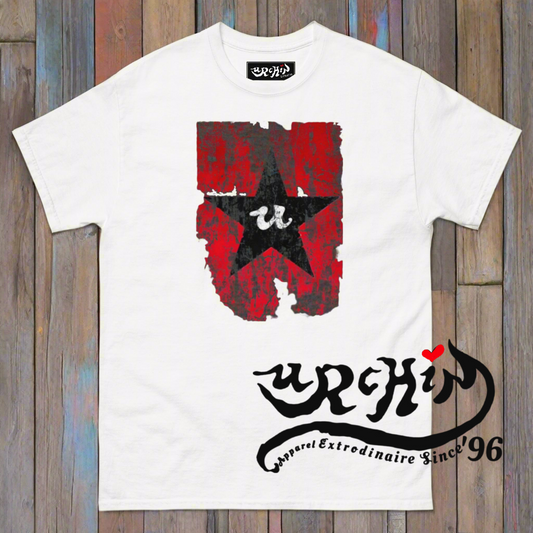 URCHIN Clothes -'U STAR' Black on Red- Old Poster. Cotton T Shirt. Choice of Colours. Unisex.