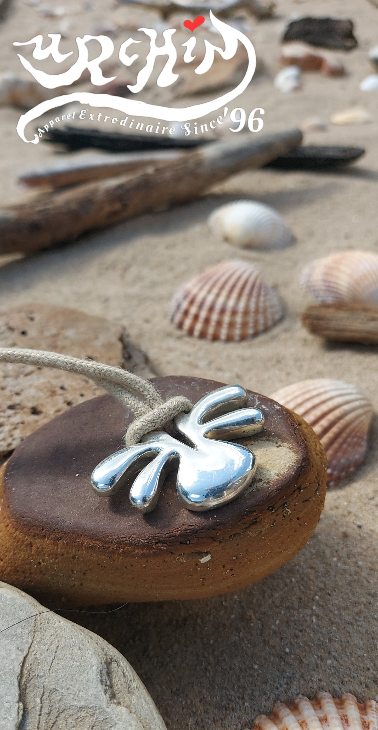 URCHIN Jewellery-'Smooth Tsuba' Solid Silver Pendant. Hallmarked. Hand Made in the UK. Choice of Cord.