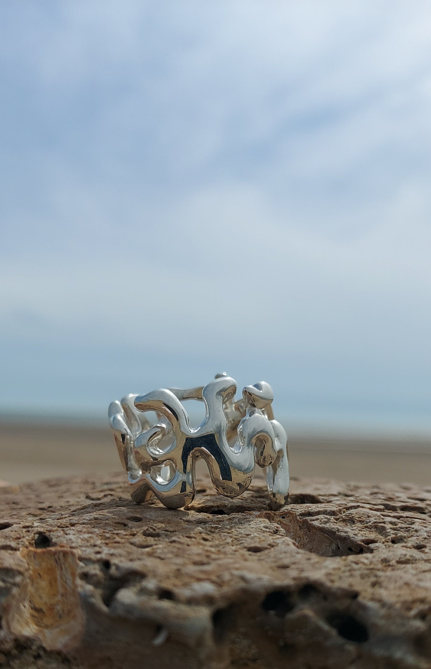 URCHIN Jewellery - 'Wave' Urchin Logo Ring. Hallmarked. Handmade in the UK. Choice of Custom Sizes available.