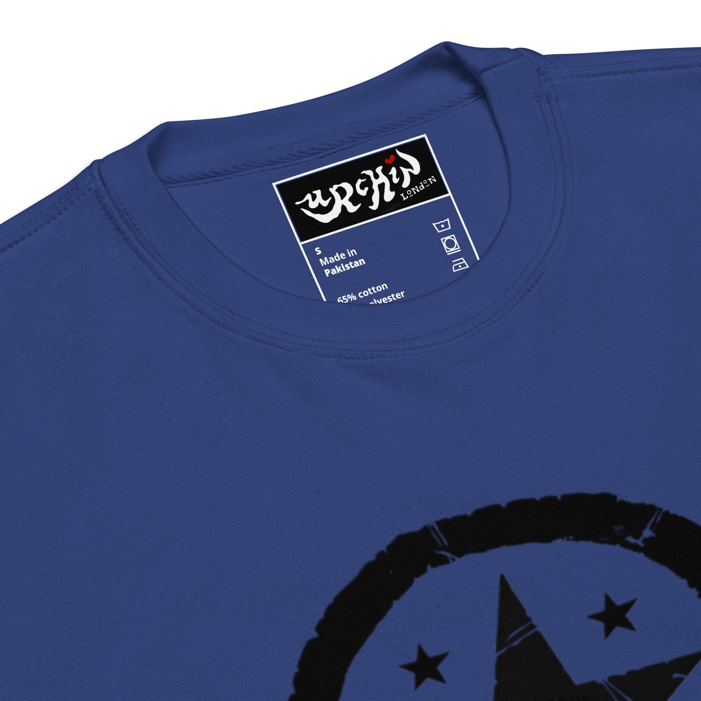 URCHIN-'U STAR' Black Logo. Premium Cotton Sweatshirt. Choice of Colours. Unisex.
