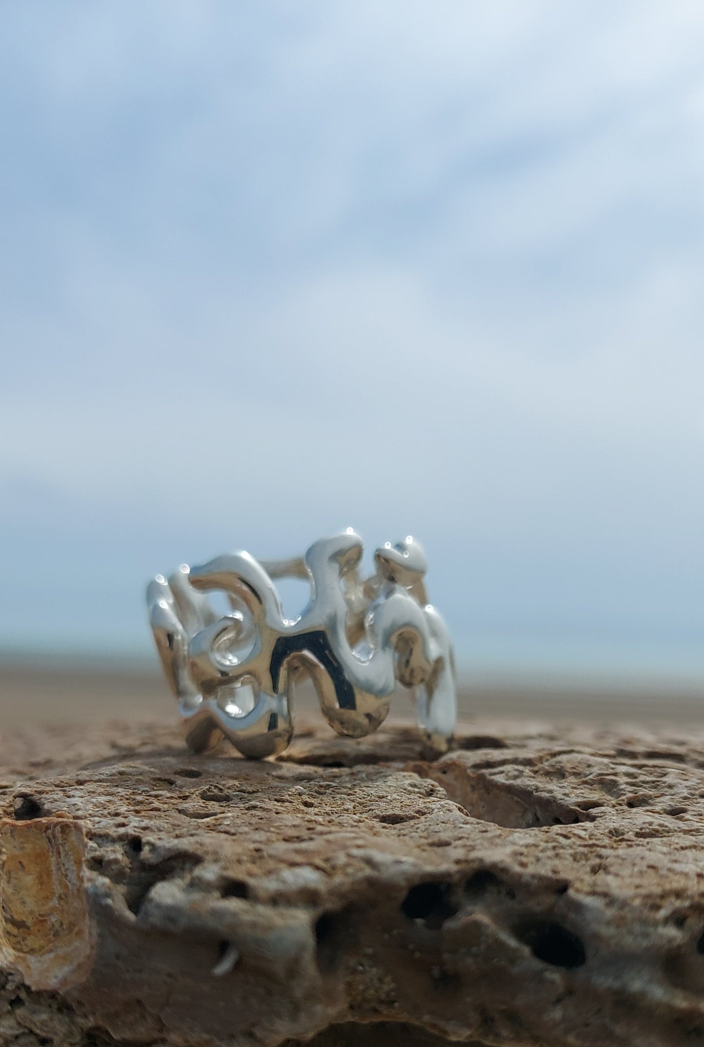 URCHIN Jewellery - 'Wave' Urchin Logo Ring. Hallmarked. Handmade in the UK. Choice of Custom Sizes available.