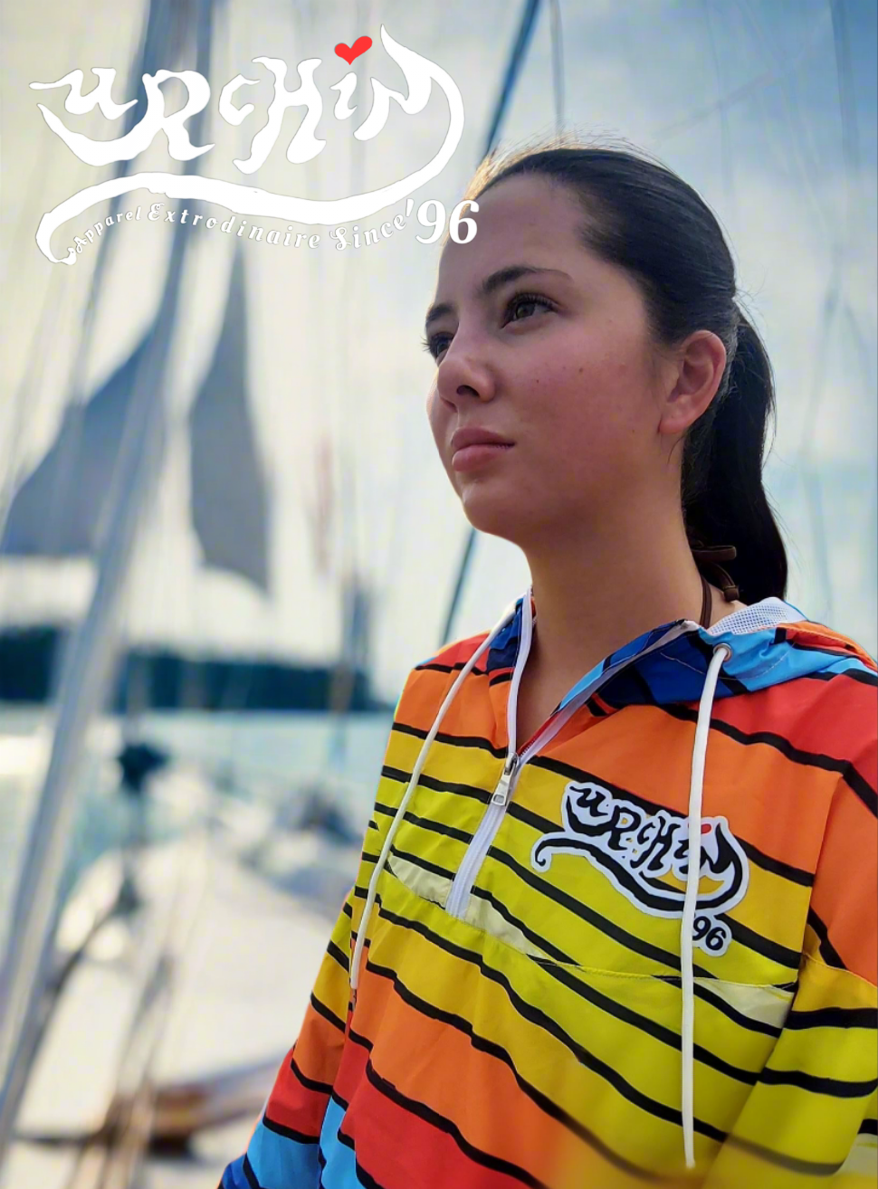 URCHIN 'SURF SUNRISE' Women’s cropped windbreaker.