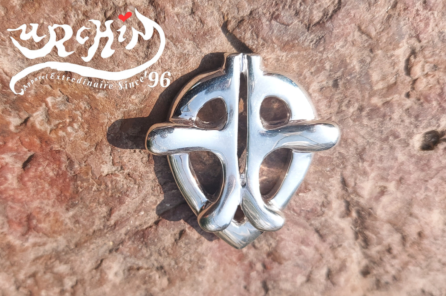 URCHIN Jewellery -'Heart Embrace' Unisex Silver Pendant. Solid Silver, Hallmarked. Hand-made in UK.