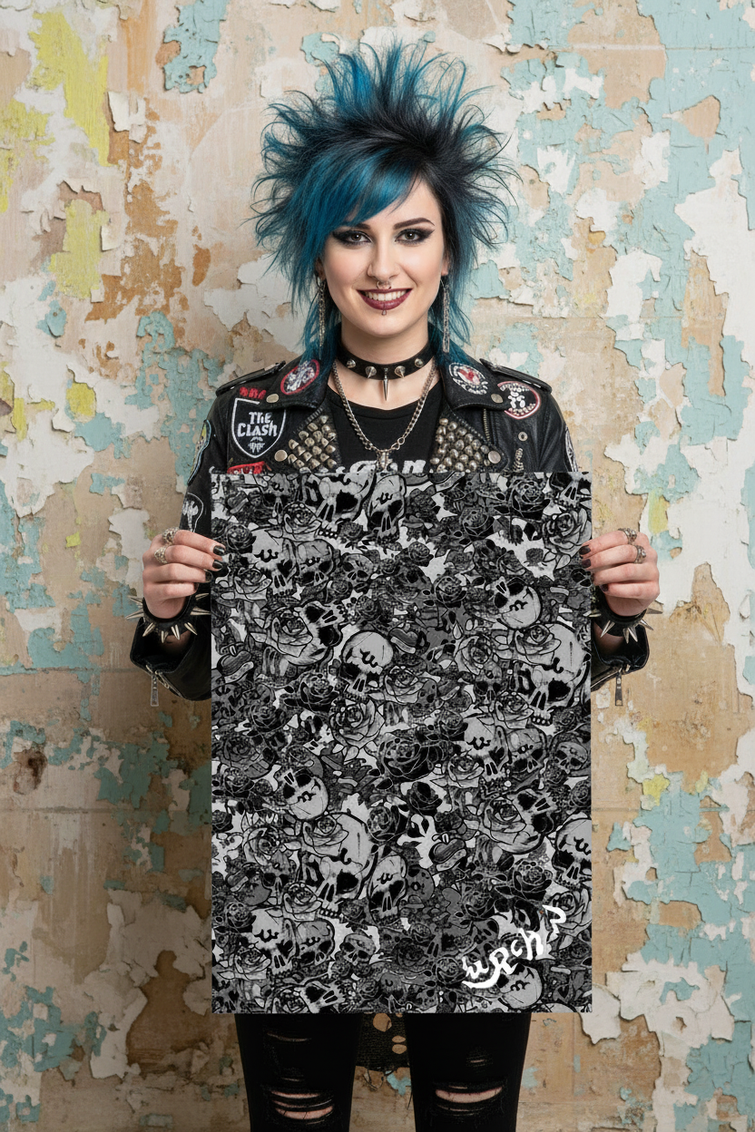 DARK URCHIN 'Skull Storm'. Large A1 Size. High Quality Poster.