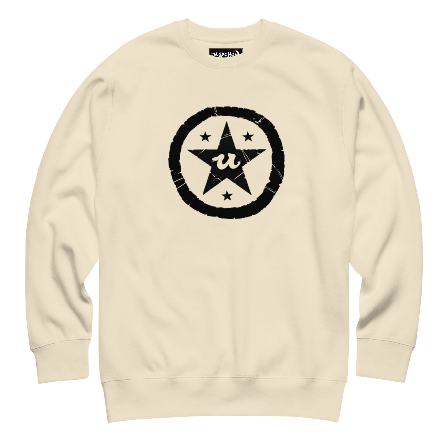URCHIN-'U STAR' Black Logo. Premium Cotton Sweatshirt. Choice of Colours. Unisex.