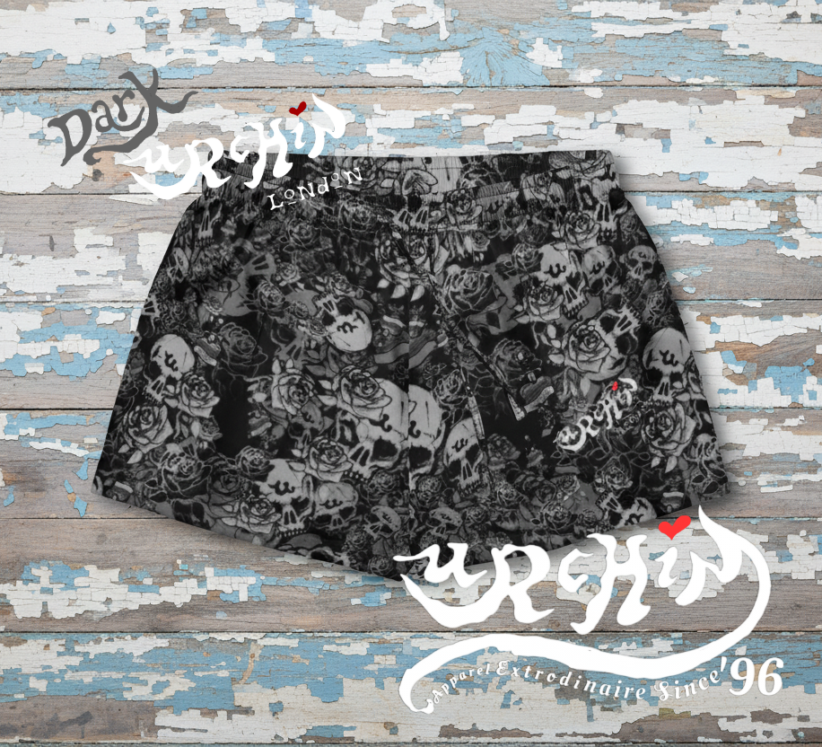 DARK URCHIN SKULL STORM 'NIGHT' Women’s pajama shorts
