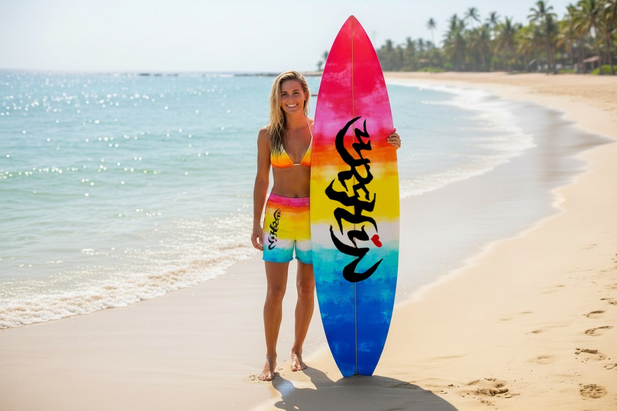 URCHIN 'SUNSET BEACH' Unisex Recycled Swim Board Shorts.