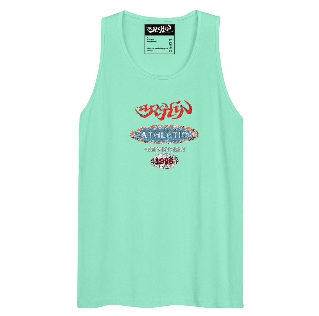URCHIN Sports Mens Tank Top. 'Urchin Athletic Department 1996' Colour. Cotton. Range of Colours.