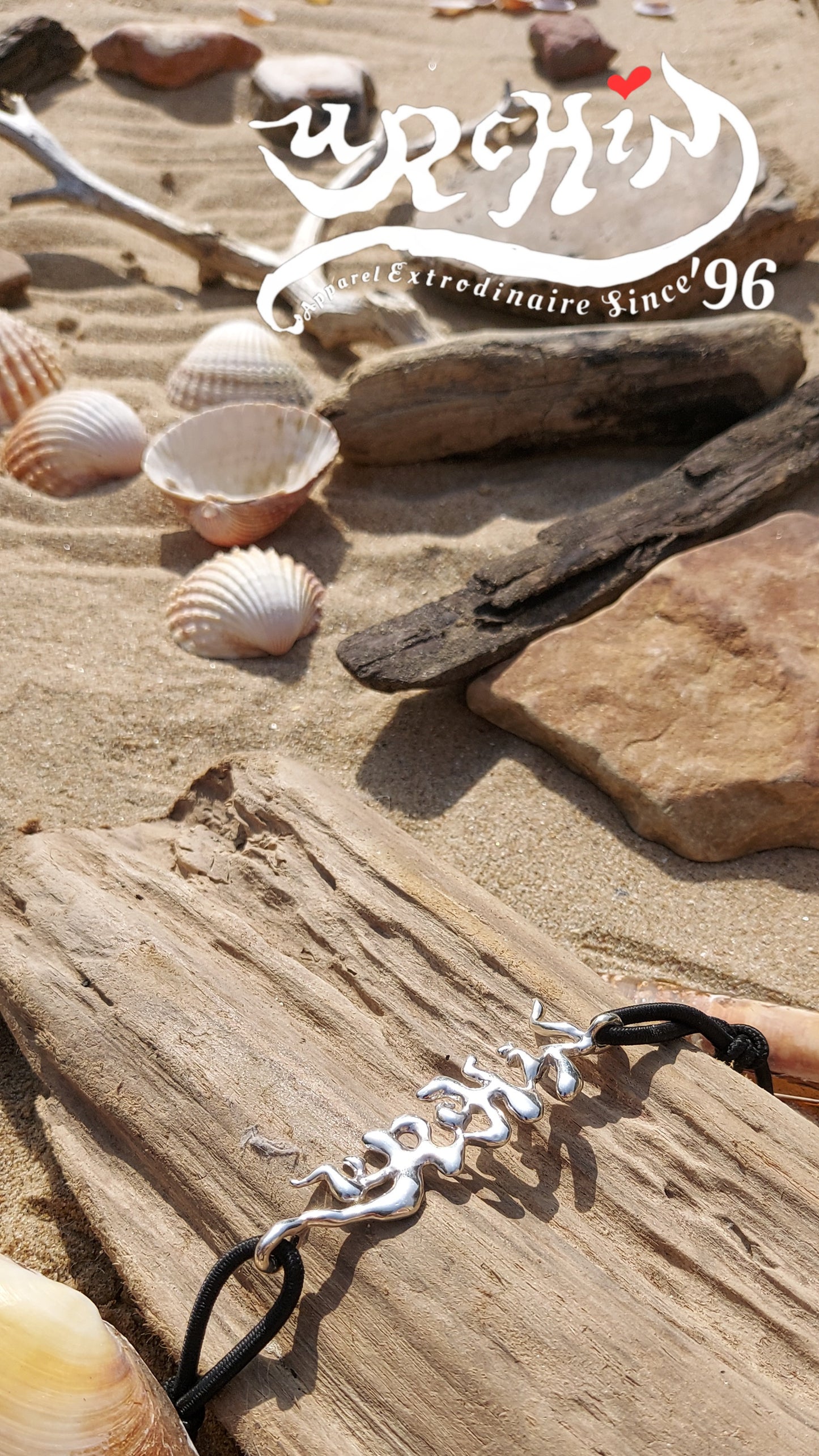 URCHIN 'URCHIN' Logo Womens Choker Pendant. Solid Silver. Hallmarked and Hand-made in UK.