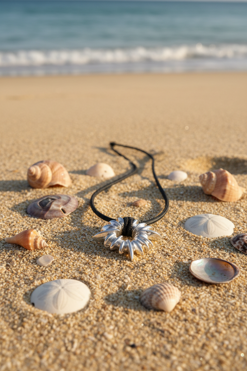 URCHIN Jewellery -'Urchin' Pendant. Solid Silver, Hallmarked. Hand-made in UK.