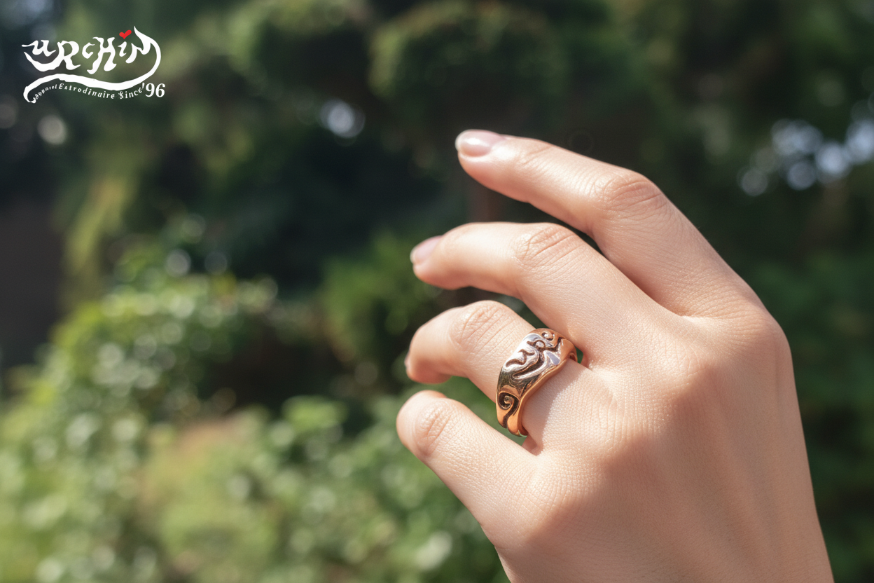URCHIN Jewellery - 'Skinny' Unisex Urchin Logo Ring. Hallmarked & Handmade in the UK. Choice of Custom Sizes available.