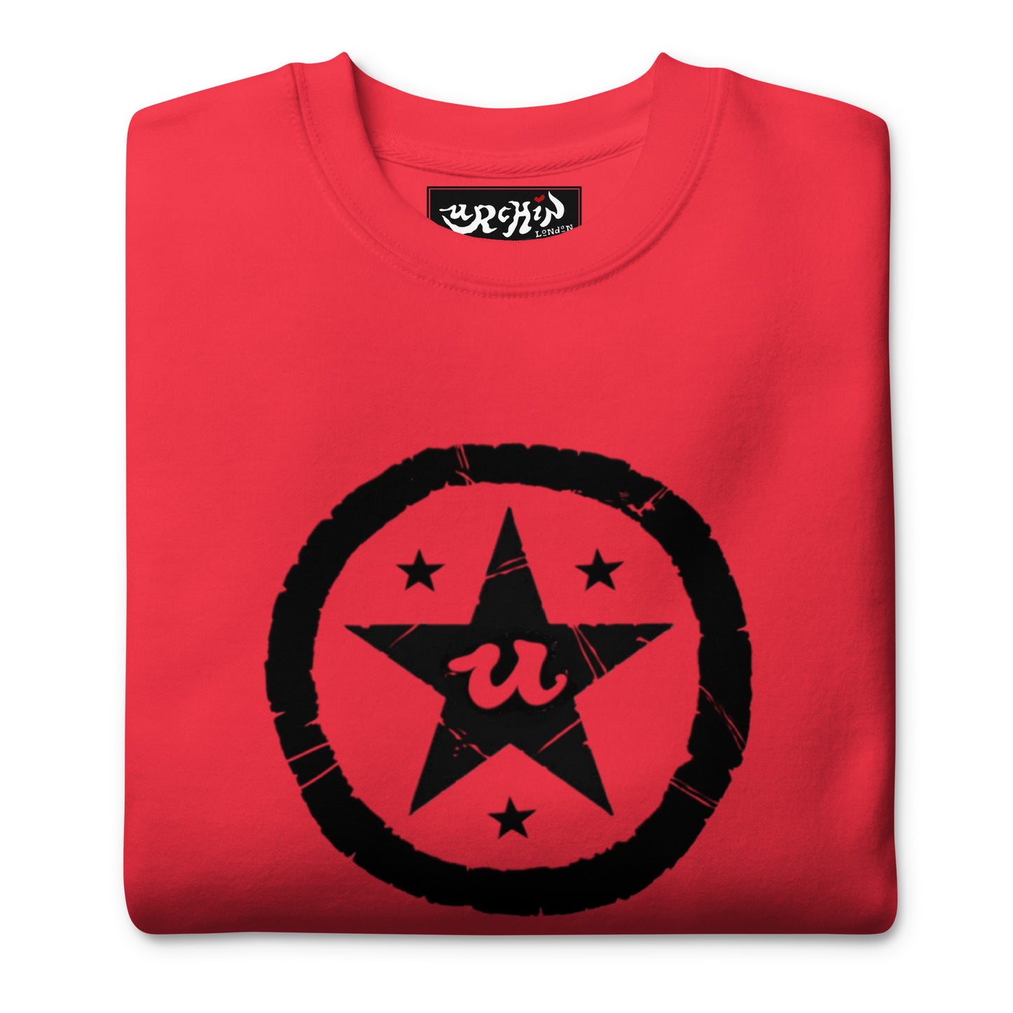 URCHIN-'U STAR' Black Logo. Premium Cotton Sweatshirt. Choice of Colours. Unisex.