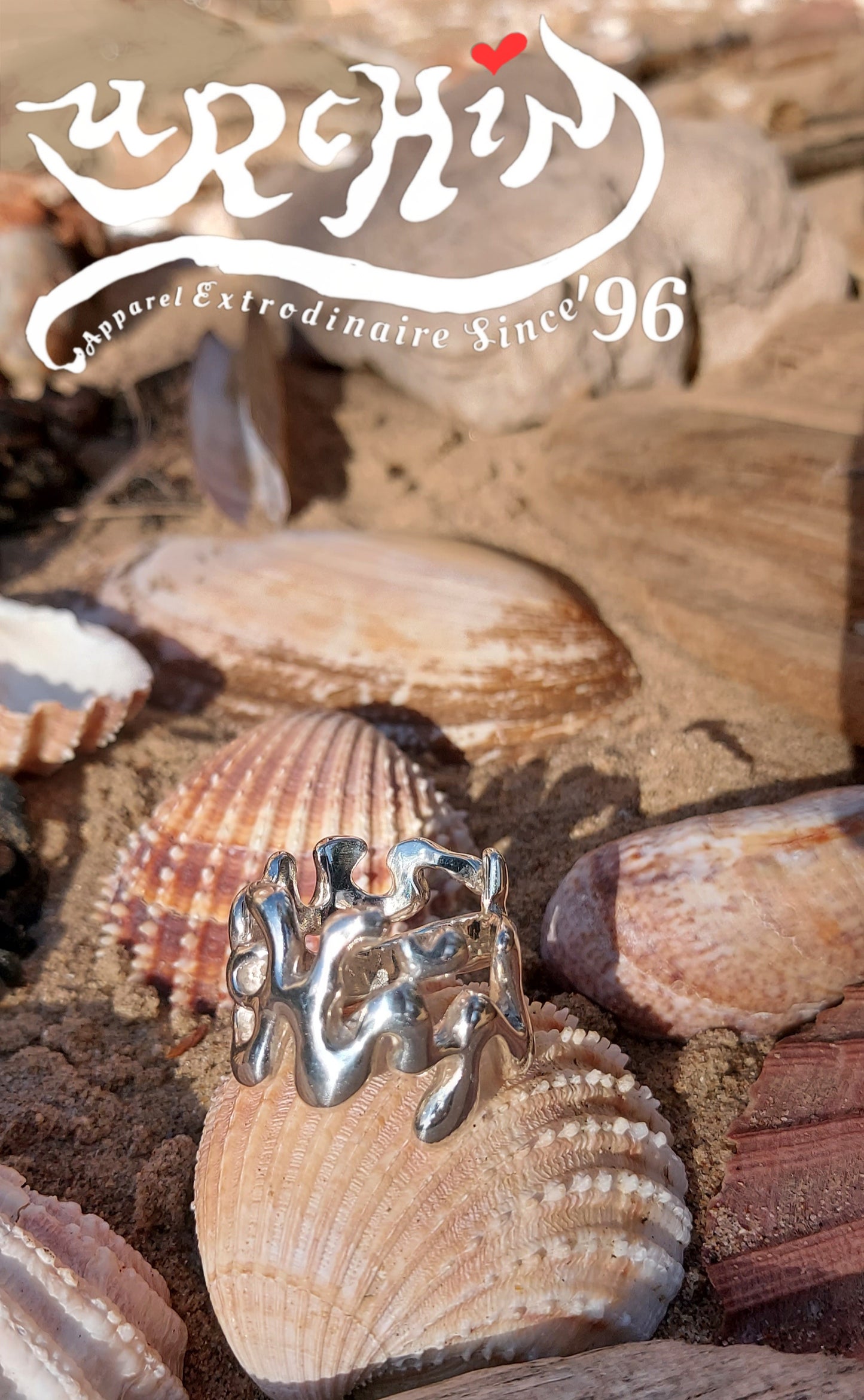 URCHIN Jewellery - 'Wave' Urchin Logo Ring. Hallmarked. Handmade in the UK. Size S