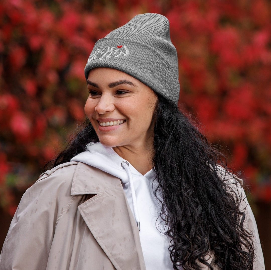 URCHIN Headwear. Urchin Logo, Organic Cotton Ribbed Beanie. Seven colours option. One Size.