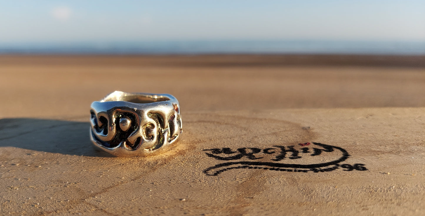 URCHIN Jewellery-'Phat' Urchin Logo Ring. Solid Silver. Hallmarked. Custom Sizes Available. Hand Made in the UK.
